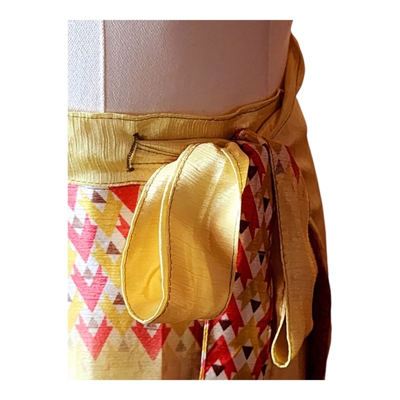 Reversible 100% Silk Wrap Skirt Flowy Boho Floral One Size Fits Most - Picture 7 of 16
